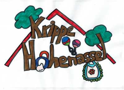Bild vergrößern: Das Logo der Kindertagesstätte mit dem Schriftzug Krippe Hohenassel